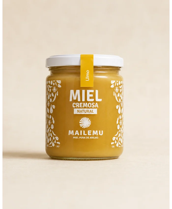 Frasco de miel cremosa de Ulmo Mailemu